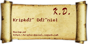 Kripkó Dániel névjegykártya
