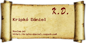 Kripkó Dániel névjegykártya